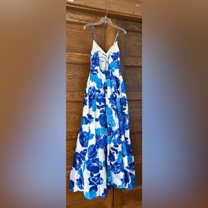 City Studio Blue Floral Prom Dress